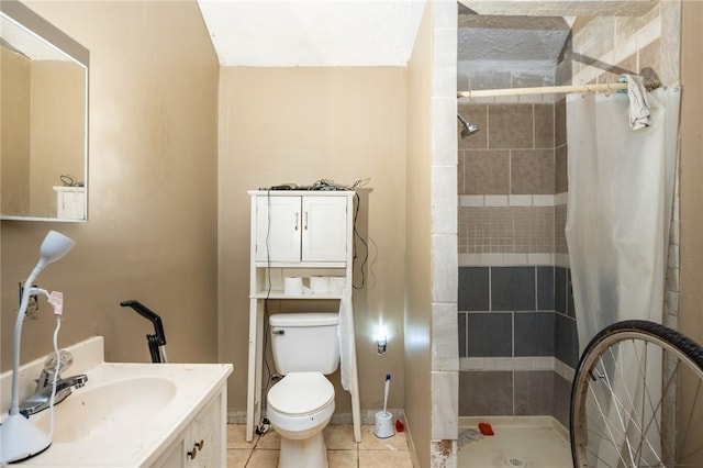 1401 Lebanon Rd, Pendleton, SC 29670 - full bathroom featuring tiled shower, vanity, toilet, and tile patterned flooring