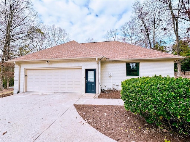 single story home with a garage