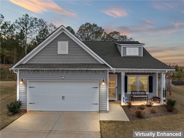 view of front of home featuring a garage