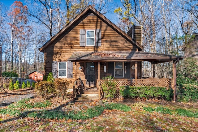 view of front of home featuring covered porch