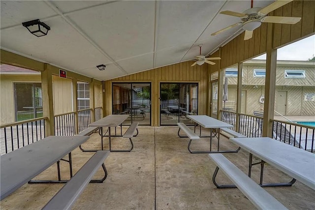 view of patio / terrace featuring ceiling fan