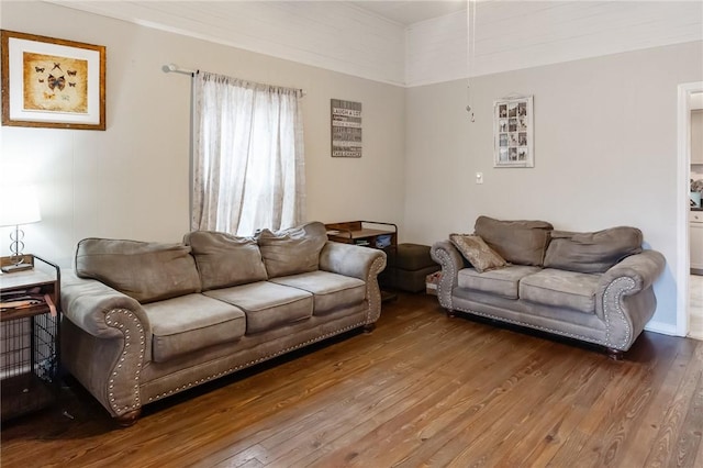 living room featuring hardwood / wood-style floors