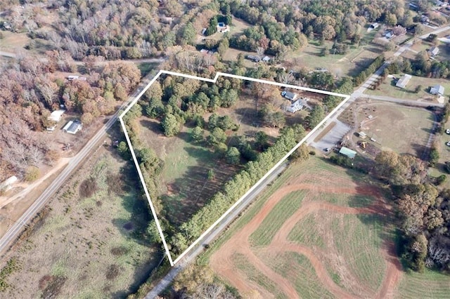 aerial view featuring a rural view