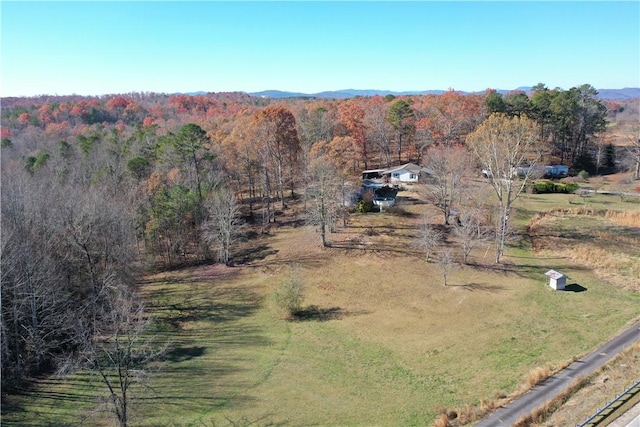 aerial view with a rural view