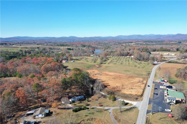 bird's eye view featuring a mountain view