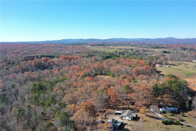 drone / aerial view with a mountain view