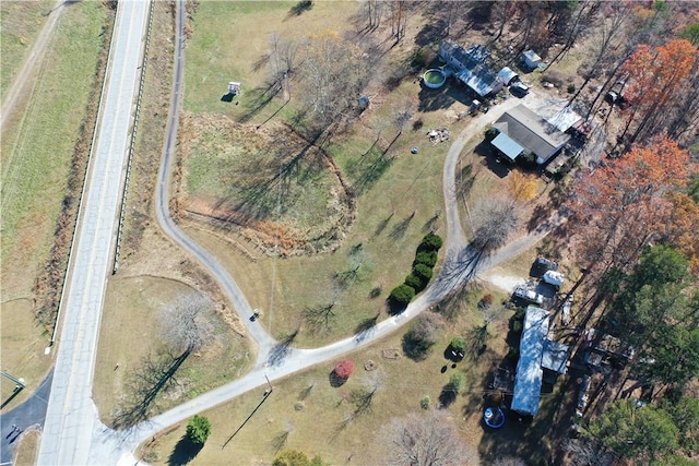 aerial view featuring a rural view