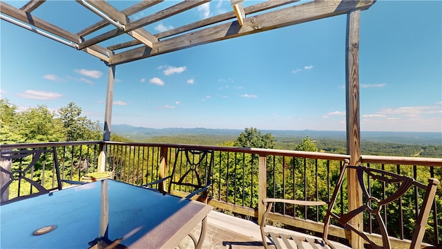 balcony with a mountain view