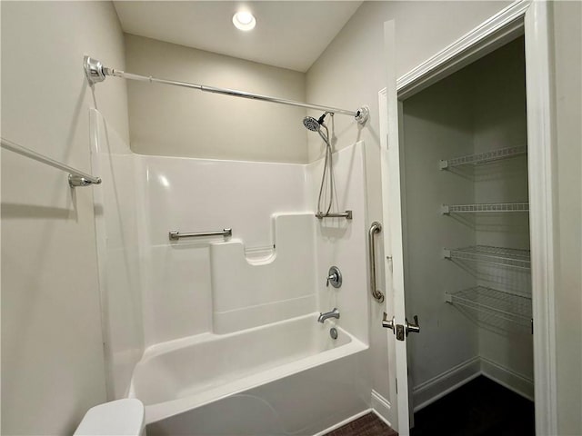 bathroom featuring bathtub / shower combination