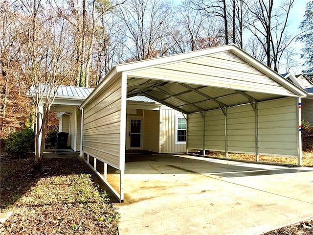 view of car parking with a carport