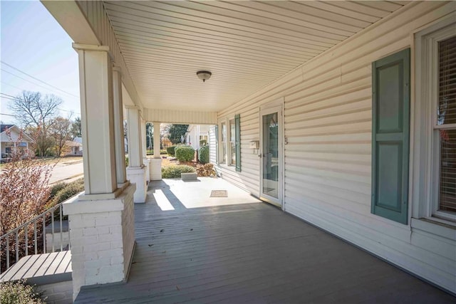 wooden deck with a porch