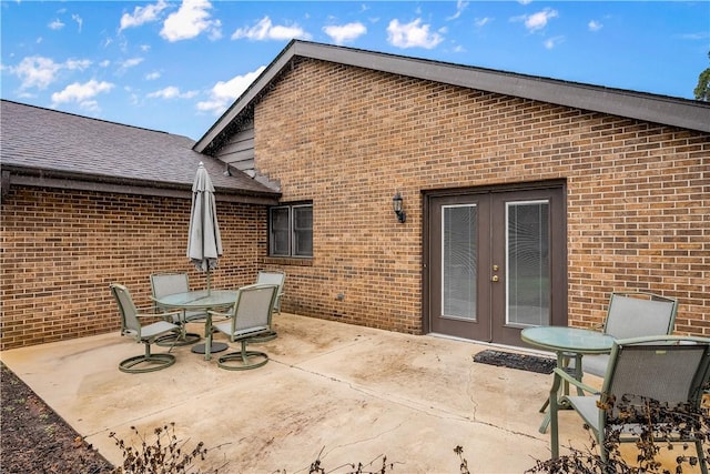 view of patio with french doors