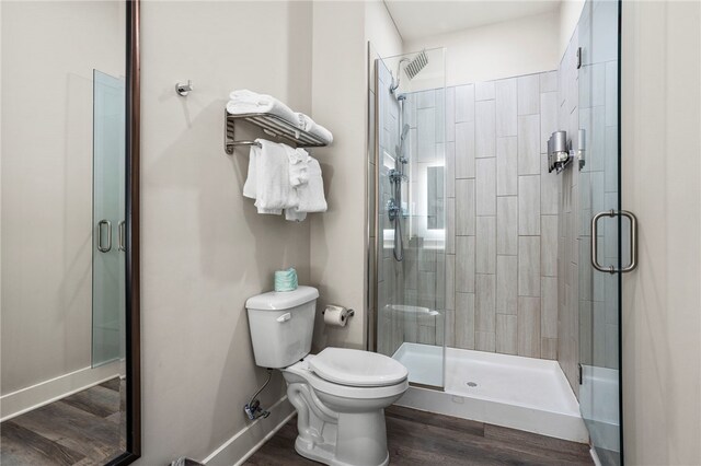 13500 Clemson Blvd Unit 2108, Seneca, SC 29678 - bathroom featuring a shower with shower door, toilet, and wood-type flooring