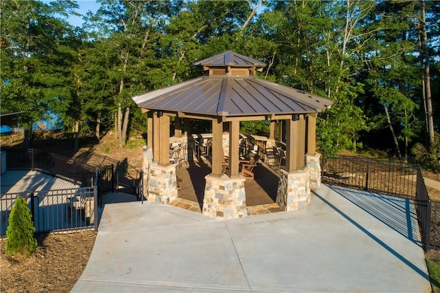 view of patio / terrace with a gazebo