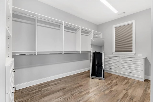 walk in closet featuring hardwood / wood-style flooring