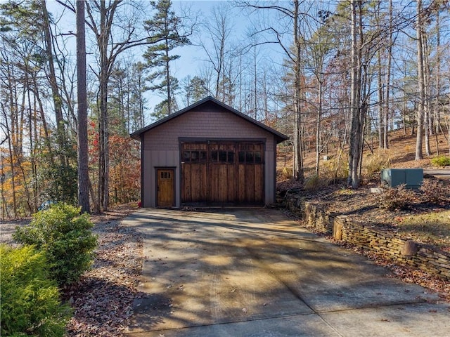 view of garage