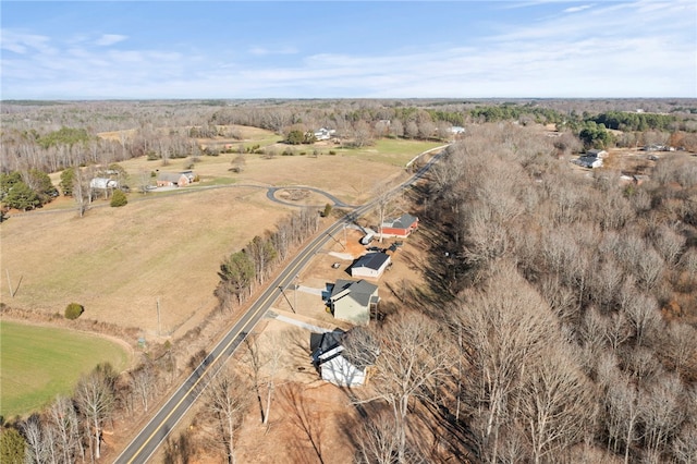 drone / aerial view with a rural view