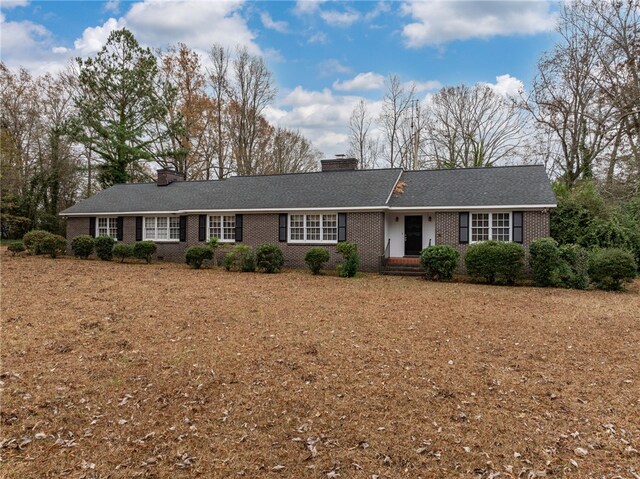 view of single story home