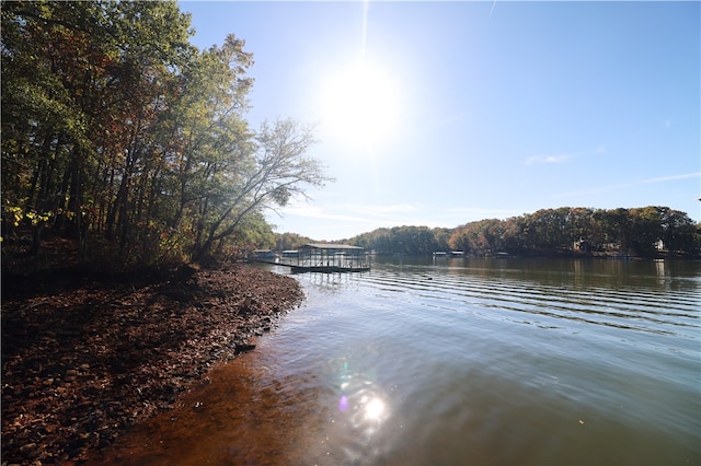 view of water feature featuring a boat dock