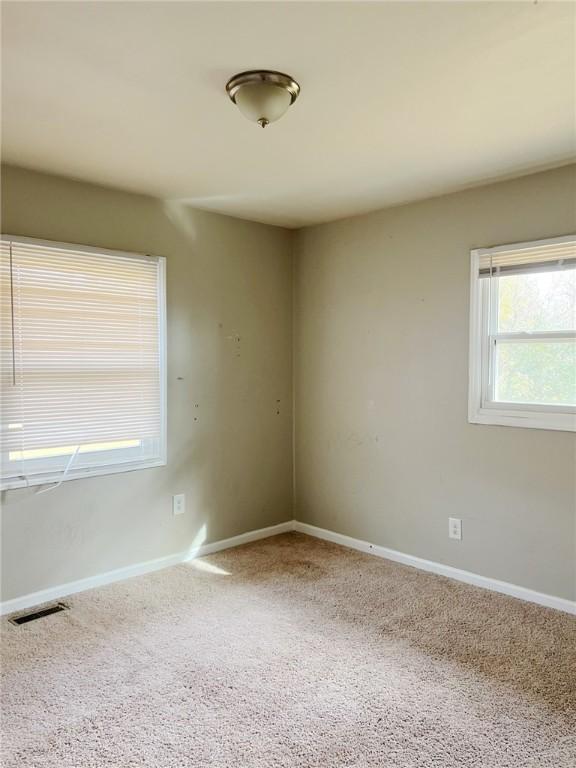 unfurnished room featuring carpet