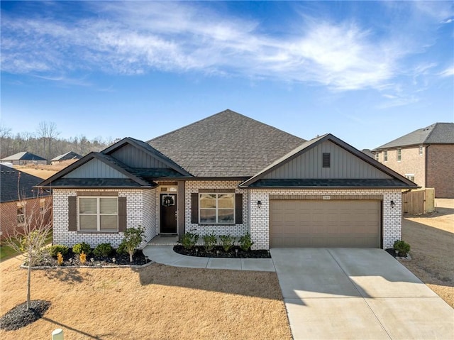 craftsman inspired home featuring a garage