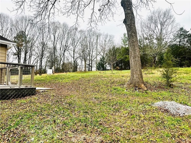 view of yard featuring a deck