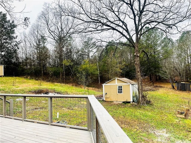 deck with a storage unit