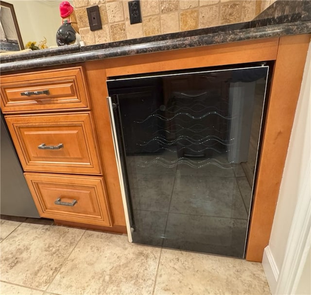 interior details featuring beverage cooler