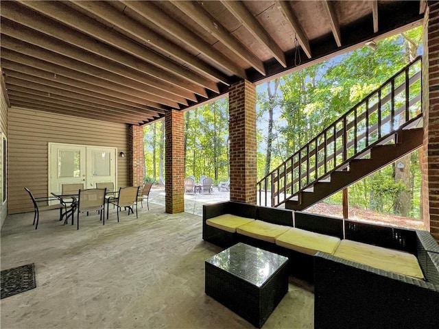 view of patio featuring an outdoor living space