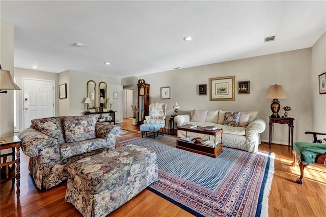 living room featuring hardwood / wood-style floors