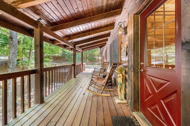 view of wooden deck