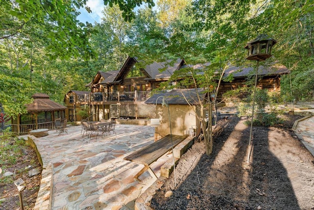 view of patio with a gazebo