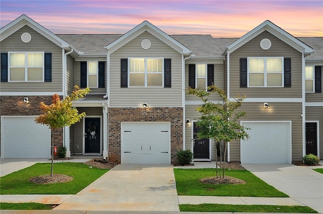 view of property with a garage