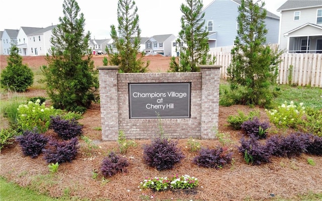 view of community sign