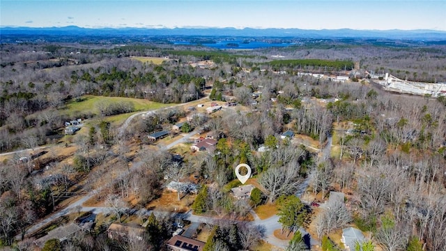 aerial view with a mountain view