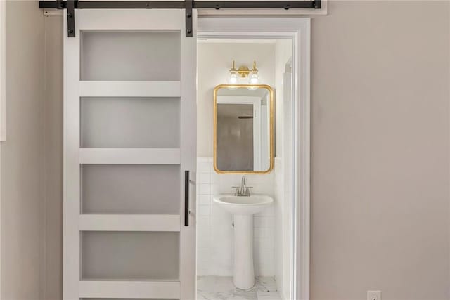 bathroom featuring built in shelves