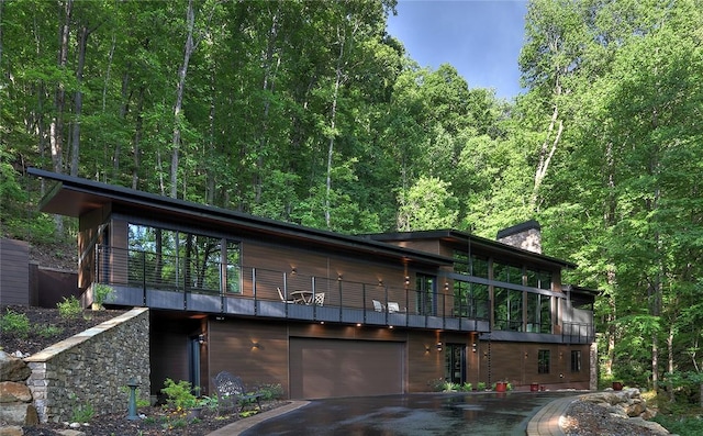 contemporary house with a garage