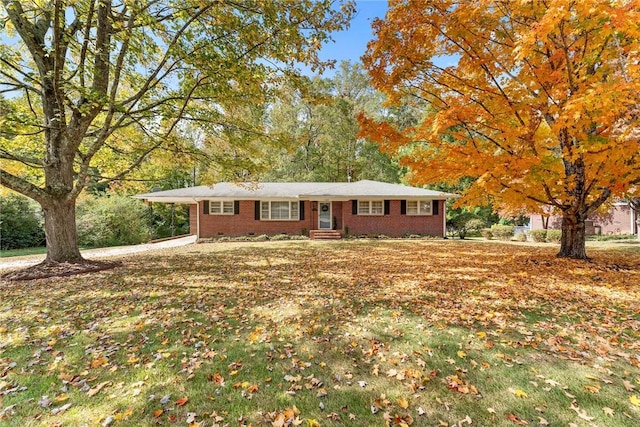 view of single story home