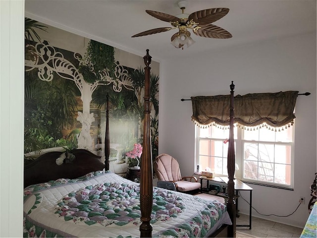 bedroom with a ceiling fan