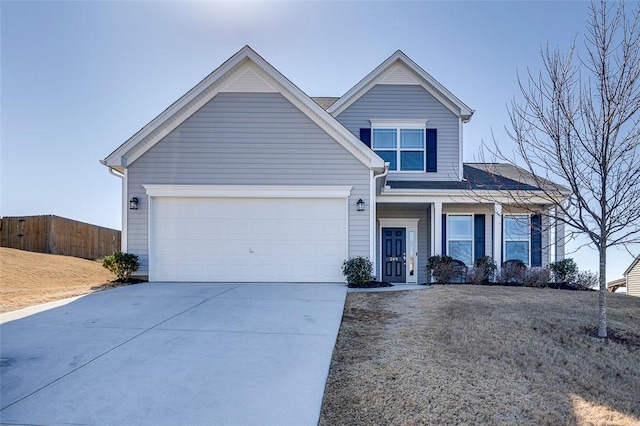 view of front of house featuring a garage