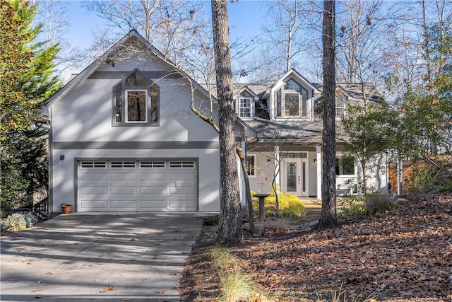 view of front facade with a garage