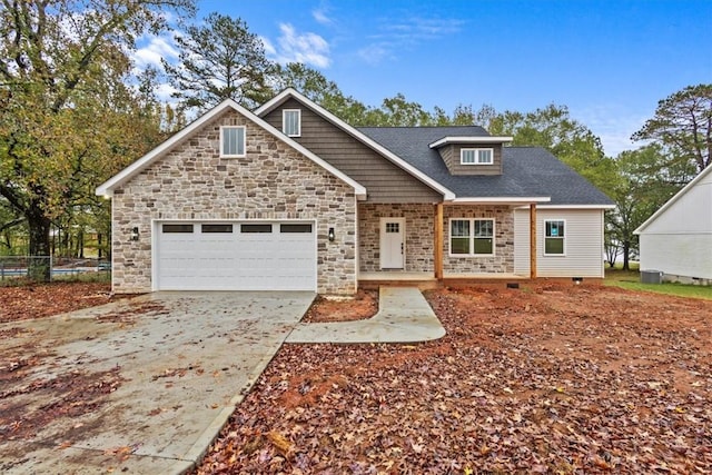 craftsman-style house with a garage