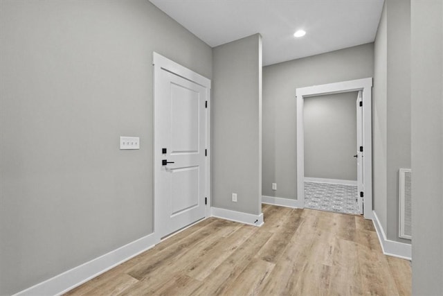 interior space with light hardwood / wood-style flooring