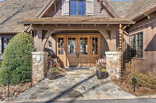 entrance to property with french doors