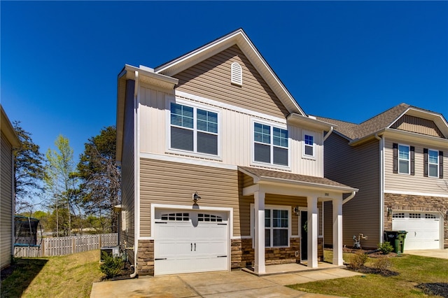 view of front of home with a garage