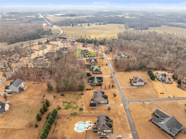 bird's eye view with a rural view