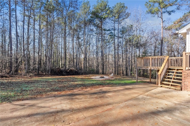 view of yard with a deck