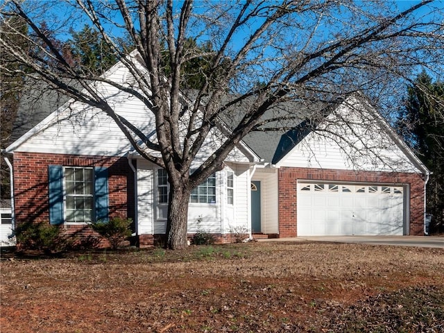 view of front of house with a garage