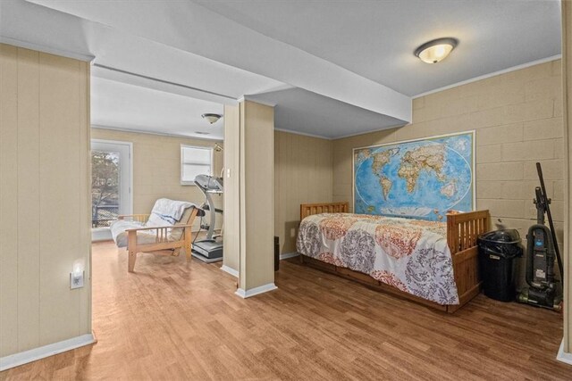 bedroom featuring wood-type flooring