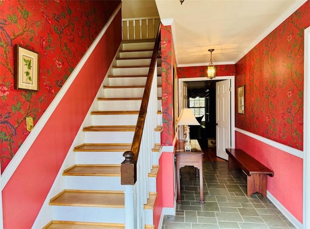 stairs with ornamental molding